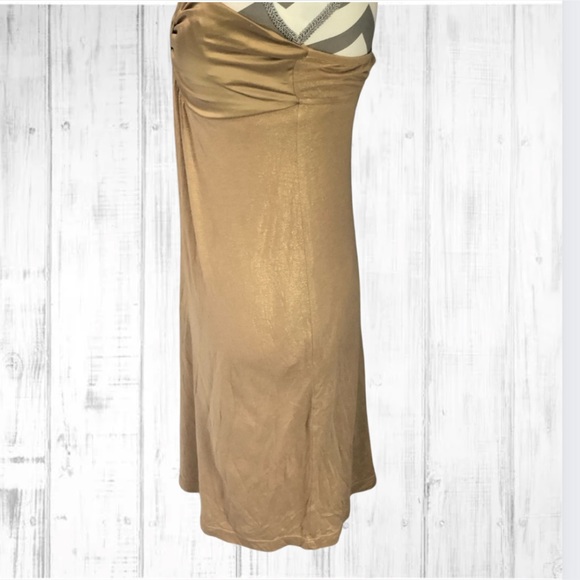 EXPRESS strapless gold dress Sz M - Picture 3 of 10